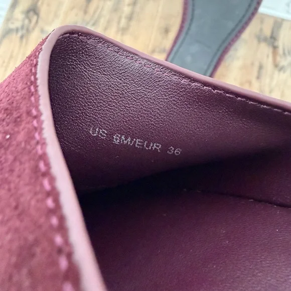 Vince Finola Almond Toe d'Orsay Flats in Burgundy Suede, SZ 8 NWOB - Picture 8 of 10